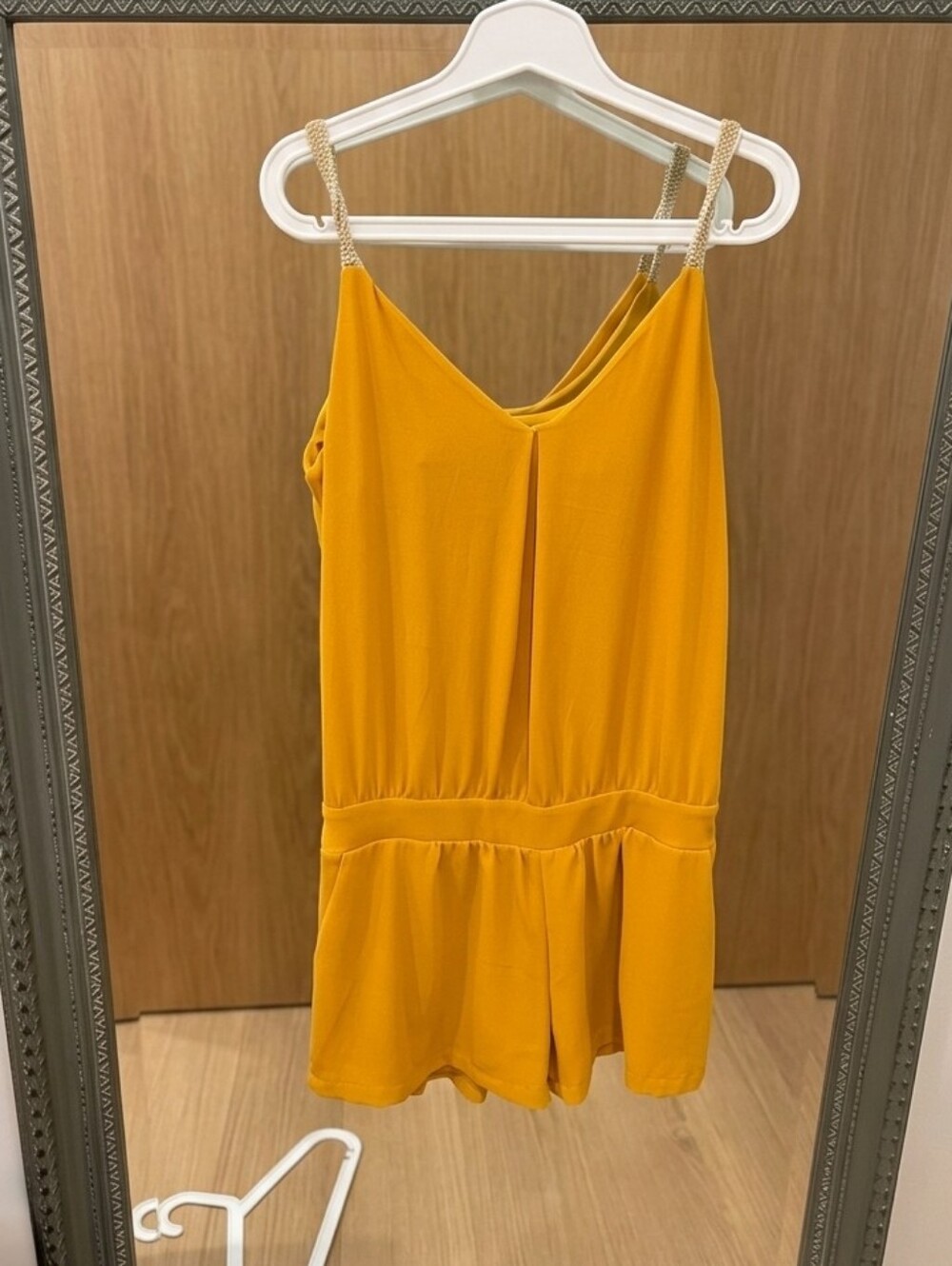 Women’s Yellow Sleeveless Romper - Picture 3 of 7